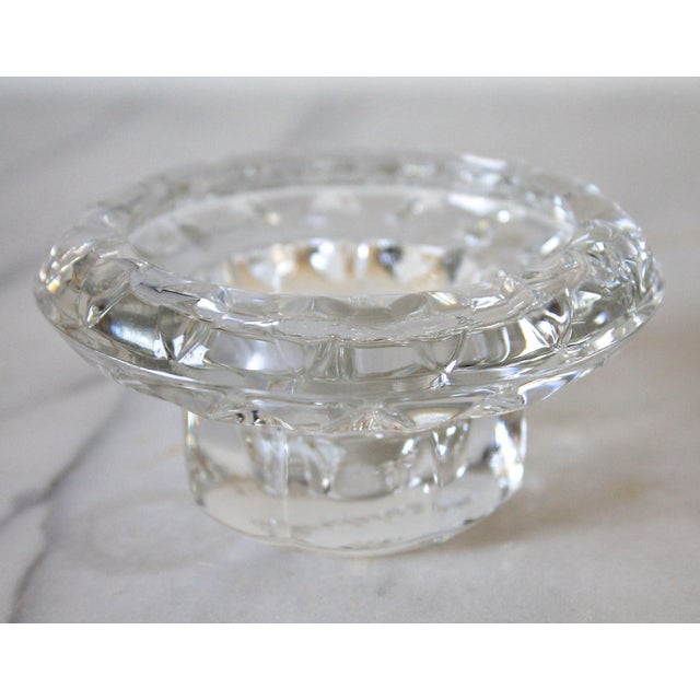 Vintage Bolsius France Clear Crystal Glass Taper or Tealight Candle Holder For Sale - Image 4 of 8