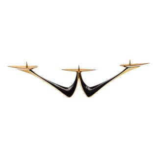 Brass Candleholder by Walter Bosse, Austria, 1950s For Sale