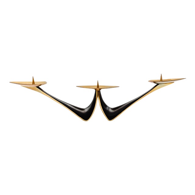 Brass Candleholder by Walter Bosse, Austria, 1950s For Sale