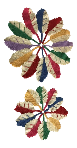 Vintage Colorful Leaf Pattern Doilies