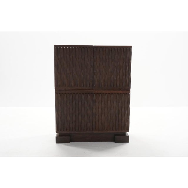 Vintage Brutalist Cabinet in Oak from Maison Aurora, Belgium, 1970s For Sale - Image 11 of 11