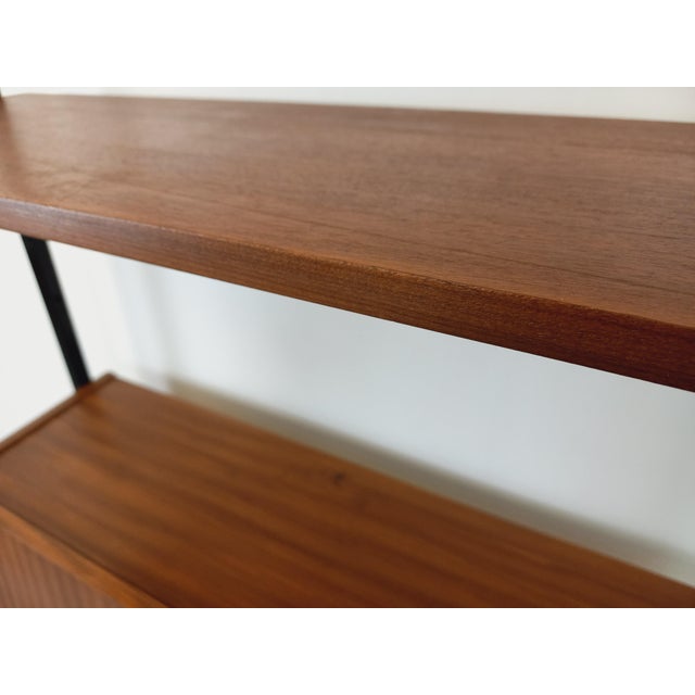 Vintage Modular Secretary Desk Bookcase in Teak and Metal, 1970s For Sale - Image 15 of 18