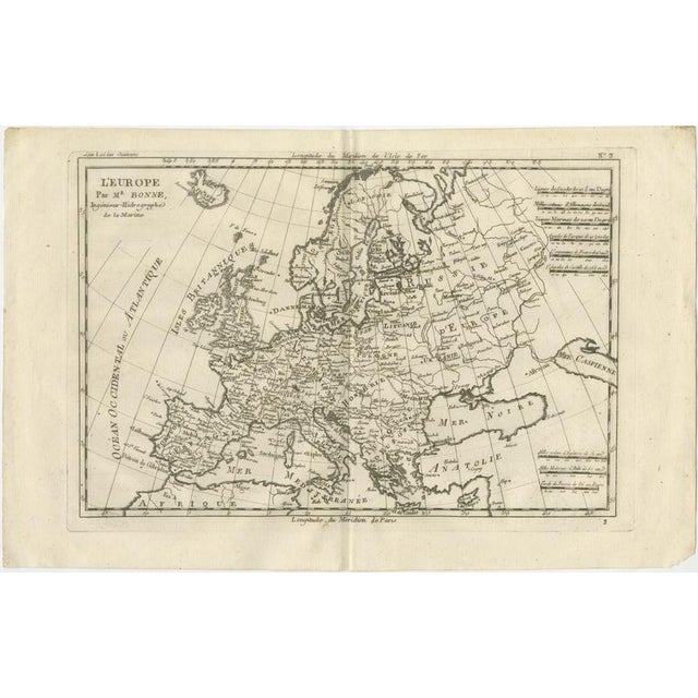 Europe map by rigobert bonne – enlightenment cartography c.1780 description this detailed map of europe illustrates...