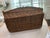 Brown Vintage English-Style Split-Lid Willow Basket For Sale - Image 8 of 14