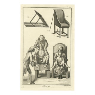 Antonio Baratti, Nude, Operating Chair and Seated Patients, Diderot Chirurgie Plate Xii, 1772, Engraving For Sale