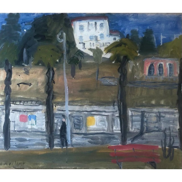 Alexandre Rochat, Banc au bord de l'eau, Oil on Canvas For Sale - Image 7 of 7