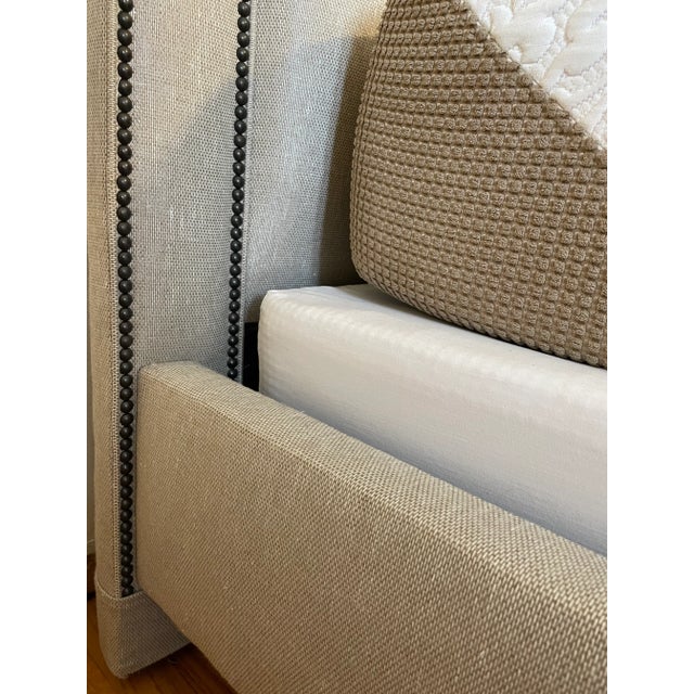 Ethan Allen Ethan Allen California King Jensen Custom Upholstered Bed For Sale - Image 4 of 8