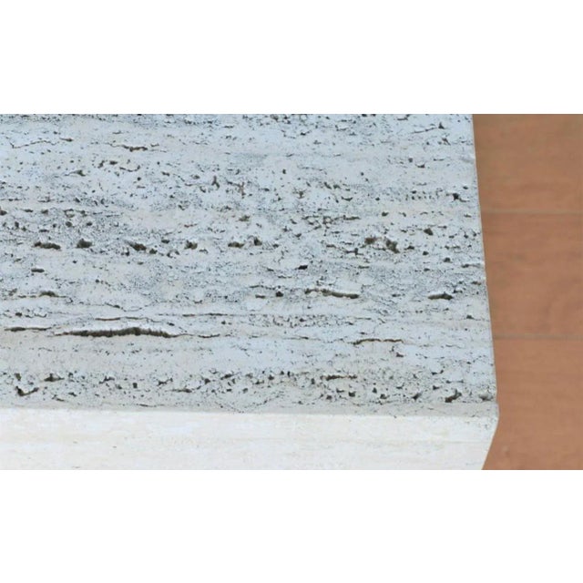 Large Travertine Dining Table With Glass Top For Sale - Image 9 of 10