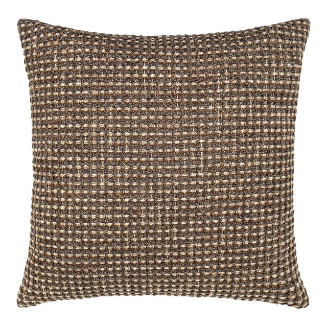 The House Of Scalamandré Heatherton Square Pillow In Walnut For Sale
