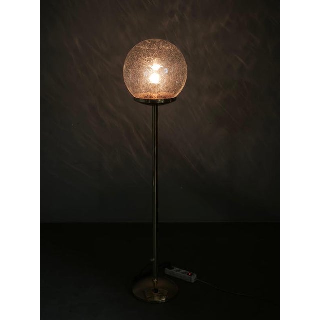 Space Age Bubble Glass and Brass Floor Lamp, Czechoslovakia, 1970s For Sale - Image 12 of 13