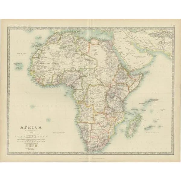 Antique map titled 'Africa'. Original antique map of Africa. This map originates from the ‘Royal Atlas of Modern...