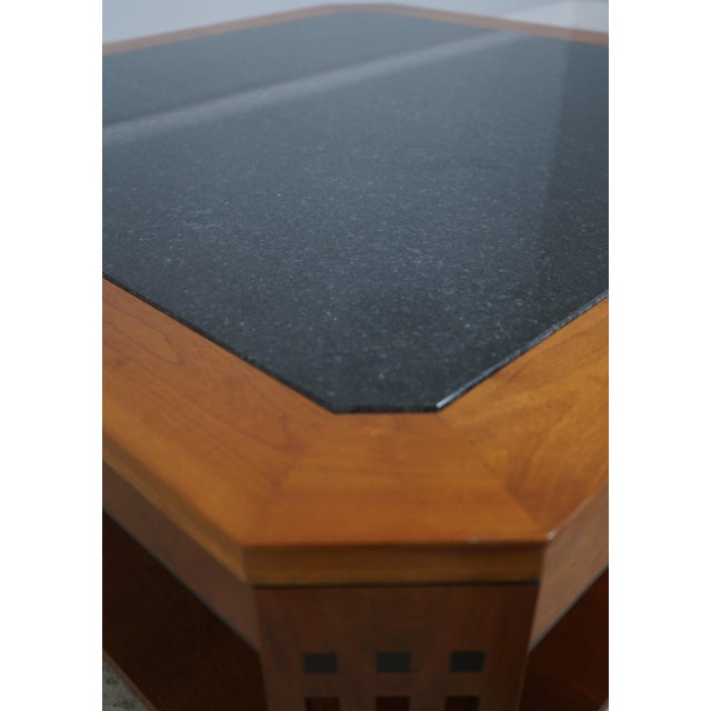 Brown Stickley Cherry 21st Century Collection Granite Top Coffee Table For Sale - Image 8 of 12