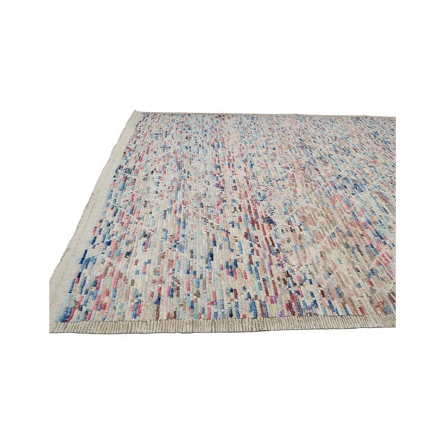 Textile Modern Multicolor Handknotted Wool Rug For Sale - Image 7 of 8