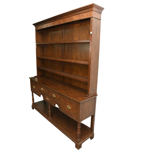 1950s 6 Ft Baker Colonial Style Cupboard Shelves Welsh Dresser For Sale In West Palm - Image 6 of 6