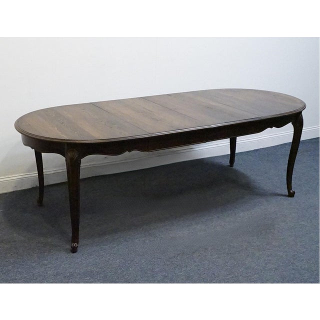 DAVIS CABINET Co. Solid Walnut Country French Style 92" Oval Dining Table 88357 - Antique Brune Finish 29.5" High 56.5"...