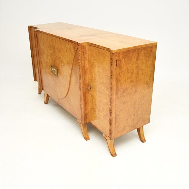 Art Deco Burr Walnut Sideboard attributed to Hille, 1920s For Sale - Image 6 of 16