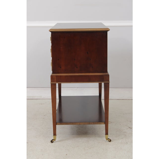 EJ Victor Ej Victor 2 Tier Yew Wood Silver Server Cart For Sale - Image 4 of 15