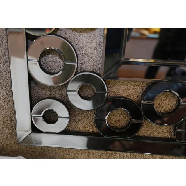 Gorgeous art deco style pier mirror Eleborate design with all the circles, also mirrored Can be hung landscape or portrait...