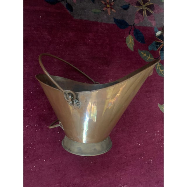 English Antique Copper Coal Scuttle For Sale - Image 3 of 8