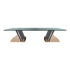 Italian Art Deco Chrome and Bronze Coffee Table