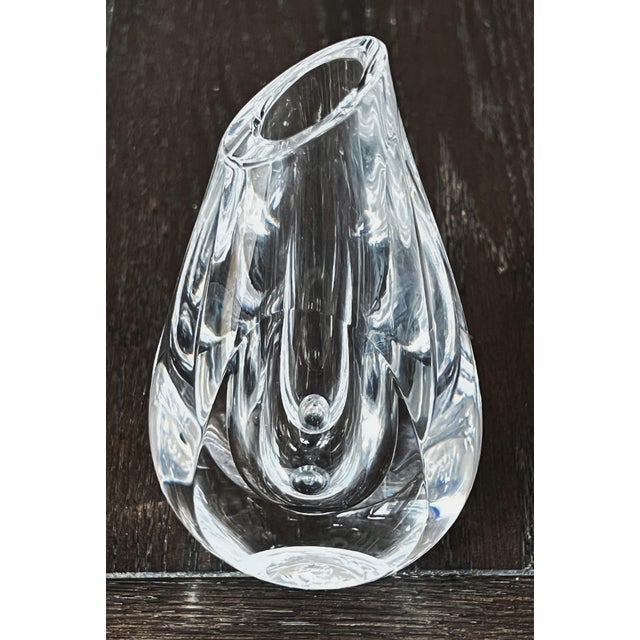 Stunning Heavy 7" Crystal Teardrop Vase by Saint Louis Cristal, France $975List Price. Rare Heavy Saint Louis Cristal Vase...