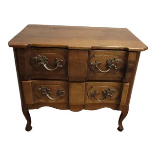 Mid-Century Hand-Crafted French Provincial Walnut Diminutive Commode With Hand-Rubbed Finish For Sale