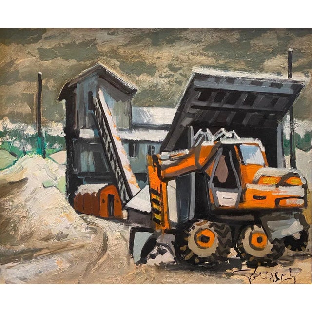 William Goliasch, Excavator, Oil on Canvas For Sale - Image 8 of 8