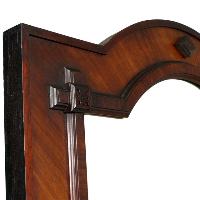 Large Antique Solid and Walnut Veneer Floor Mirror For Sale - Image 5 of 7