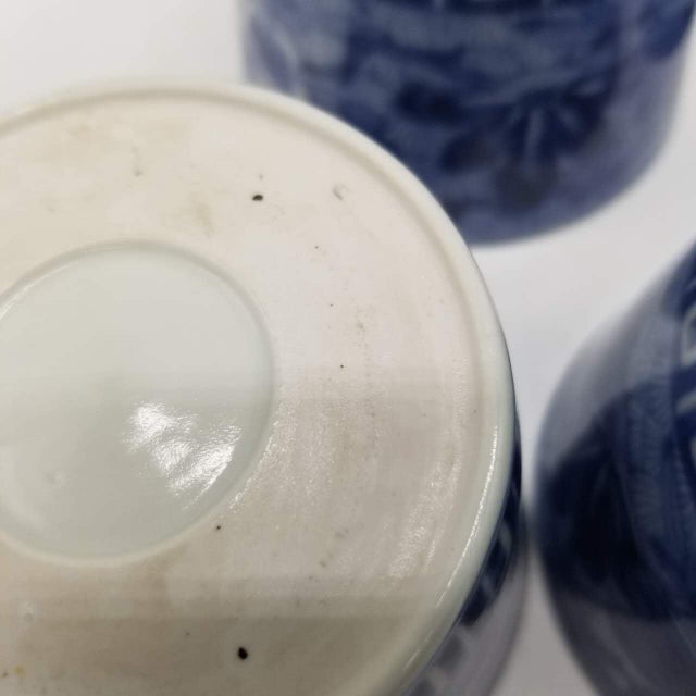 Late 20th Century Japanese Vintage Ko-Imari Soba Cups – Indigo Blue Porcelain Set of 5 For Sale - Image 11 of 18