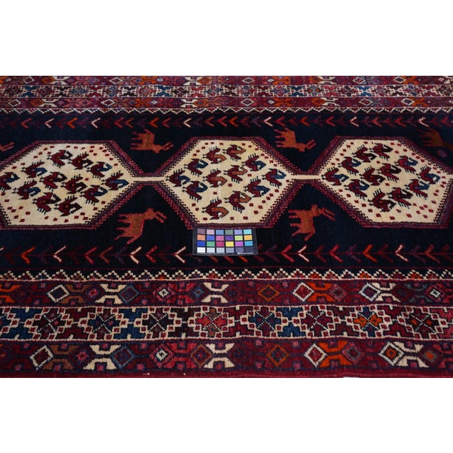 1970s Vintage Hamadan Rug 4'3'' x 6'6'' For Sale - Image 10 of 11