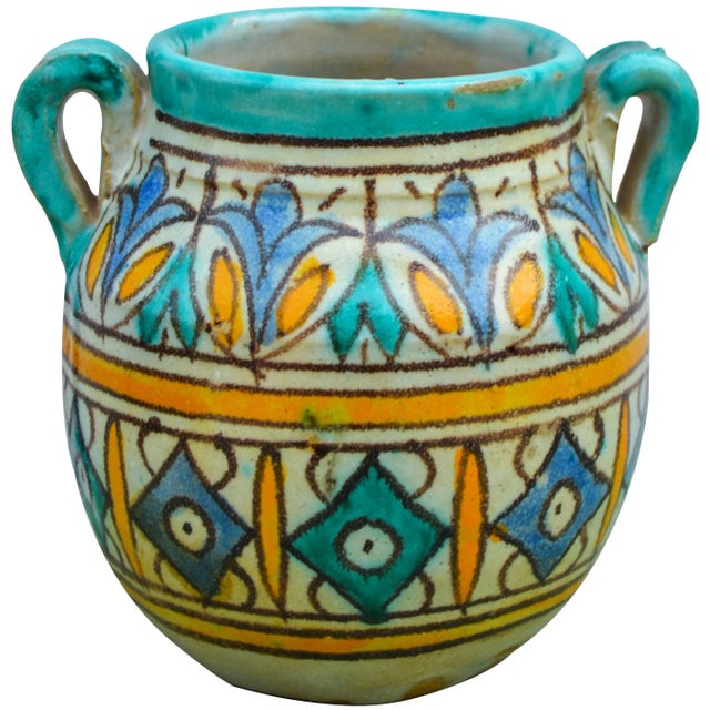 Moorish-Patterned Vase W/ Handles For Sale - Image 4 of 8