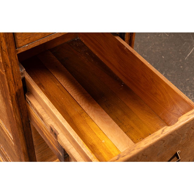 Antique Oak Vertical File Cabinet With Document Drawers by Library Bureau For Sale - Image 12 of 16