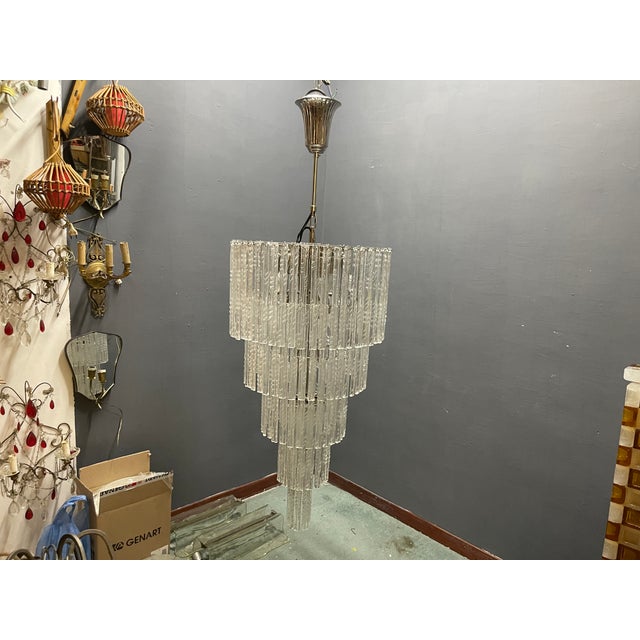 Large Murano Glass Rod Chandelier, Italy, 1980s For Sale - Image 18 of 18