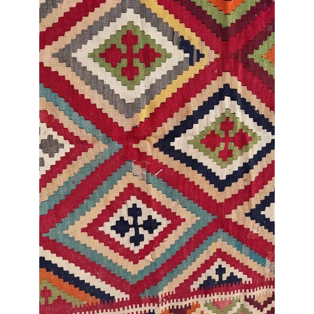 Mid-Century Qashqai Kilim, 1960s For Sale - Image 4 of 13