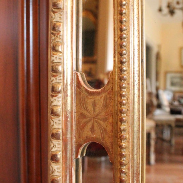 Large French Louis Philippe Style Mirror With Borderglass Surround and Crest For Sale - Image 13 of 18