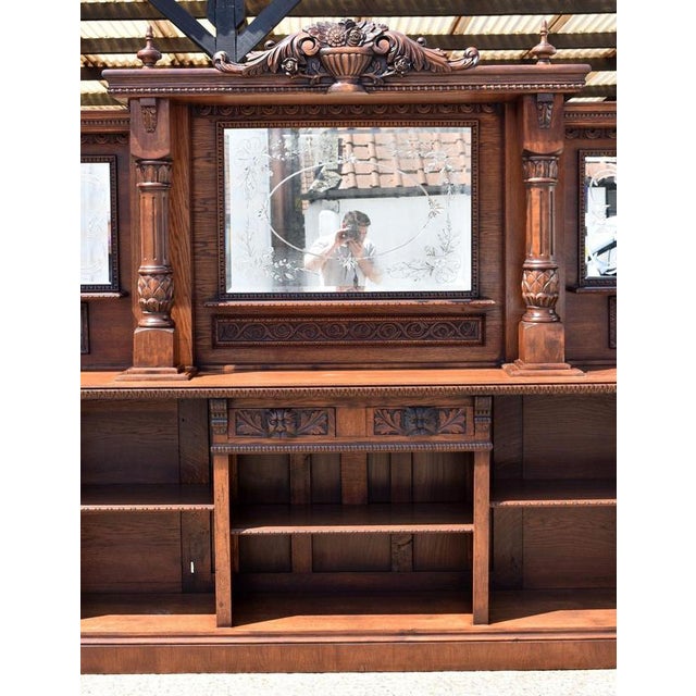 Gold Victorian Carved Oak Front and Back Bar, 1980 For Sale - Image 8 of 18