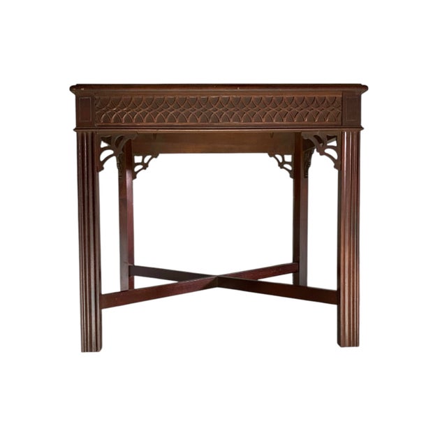 This vintage side table is a stunning piece of furniture that will add a touch of elegance to any room. Crafted from solid...