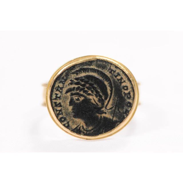 21 Karat Ring W/ Bronze Coin Portrait, Size 7.75 For Sale In Atlanta - Image 6 of 10