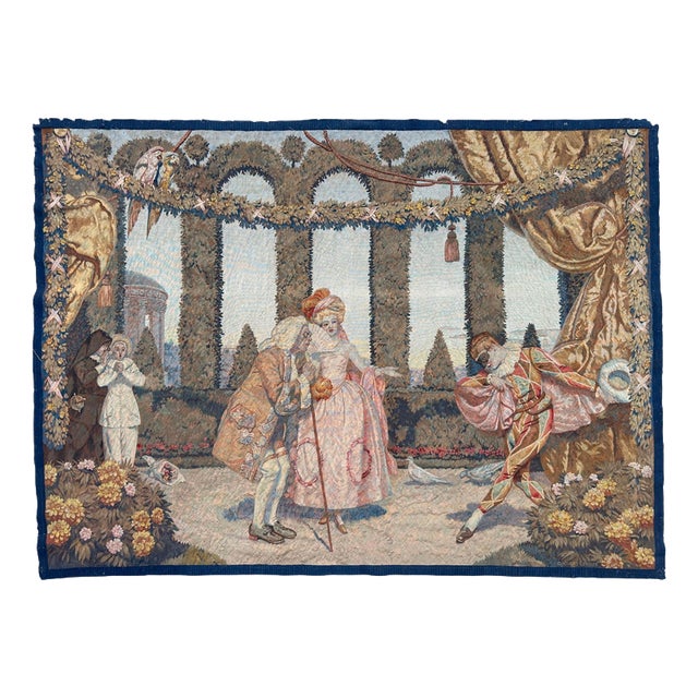 Antique French Silk Beauvais Tapestry by Georges Leroux, 1930s For Sale