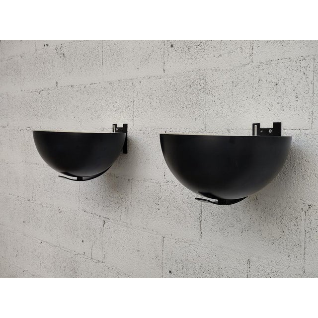 Mod. 1189 Black Appliques by Elio Martinelli for Martinelli Luce, 1970s, Set of 2 For Sale - Image 14 of 16