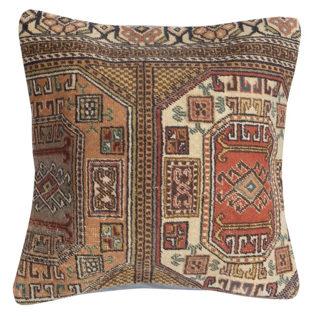 Traditional 24"x24" SET OF 2 - Vintage Cushion Covers. Handmade Rug Pillows. Throw Pillows For Sale - Image 3 of 4