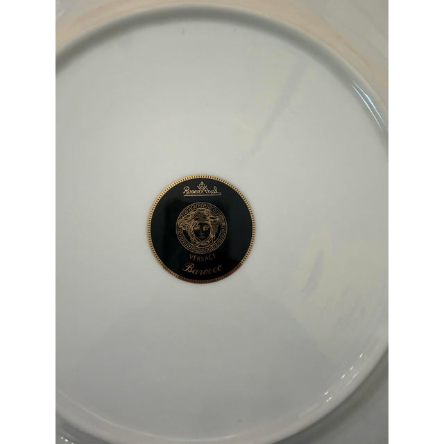 Versace Rosenthal for Versace Porcelain Serving Plate With Matching Porcelain Handgrip Server For Sale - Image 4 of 11