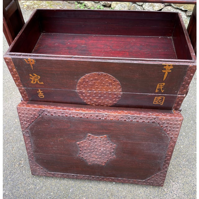 Early 20th Century Chinese Antique Wedding Chest For Sale - Image 5 of 10
