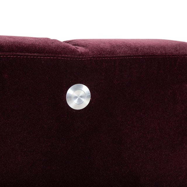 Textile Embrace Armchair in Fabric, Chrome, Velour and Velvet in Purple, Violet and Aubergine with Manual Function by Brühl For Sale - Image 7 of 17