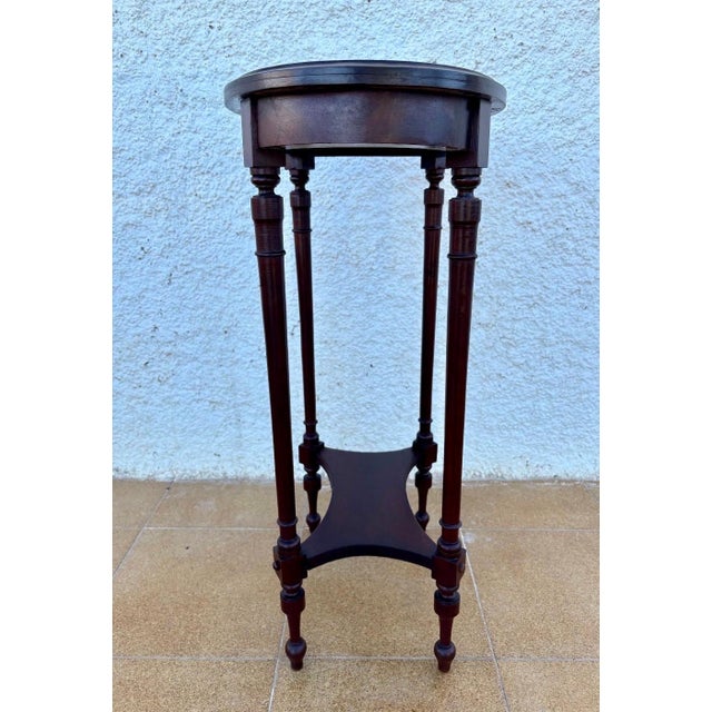 Wood Mid Century French Wood Oval Side Table, 1950s For Sale - Image 7 of 7
