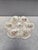 Majolica oyster plate with different flowers on each shells, circa 1900 signed Longchamp.