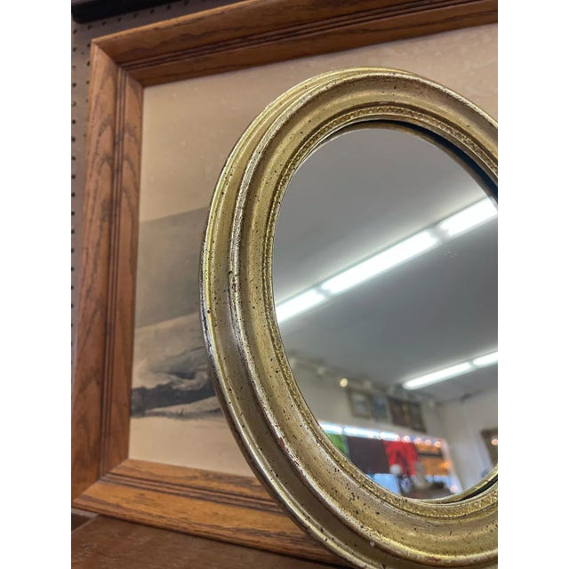 Vintage Oval Shaped Wall Mirror For Sale In Seattle - Image 6 of 8