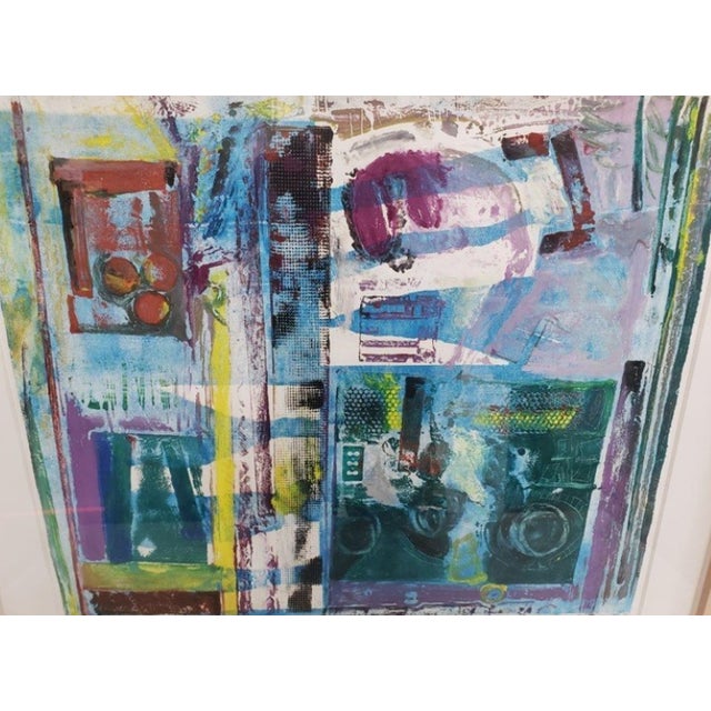 Contemporary 1989 Maria Walsh Signed Abstract Collagraph Monoprint in Gallery Frame For Sale - Image 3 of 8