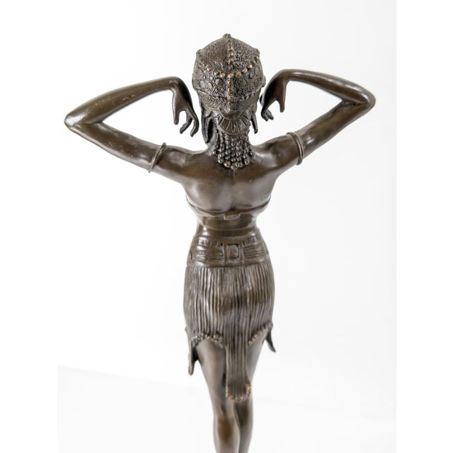 Mid-Century Bronze Orientalist Figure After Virtue by Demetre Chiparus For Sale - Image 10 of 12