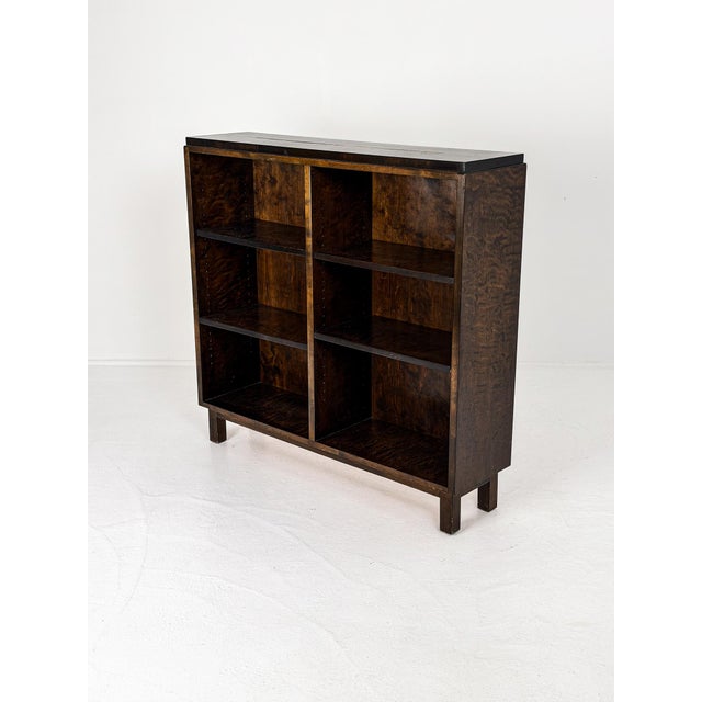 Wood Swedish Grace Stained Flame Birch Bookcase, Sweden, 1920s For Sale - Image 7 of 7